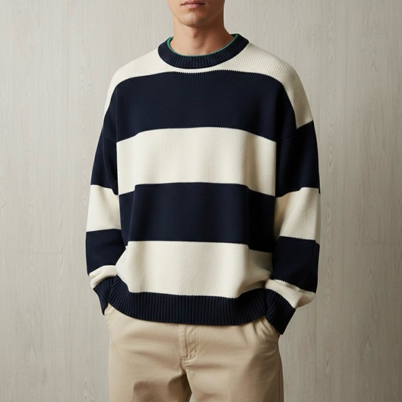 Tommy Hilfiger Other - Vintage 90s Tommy Hilfiger Rugby Stripe Cotton Knit Sweater Mens L